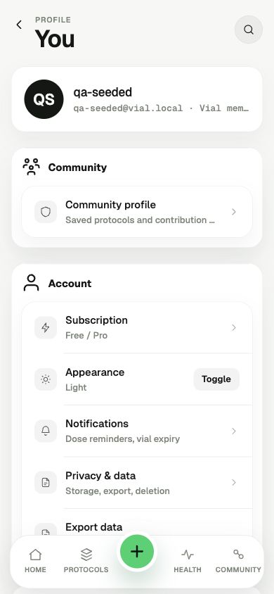 Daymarkr account and data controls screen